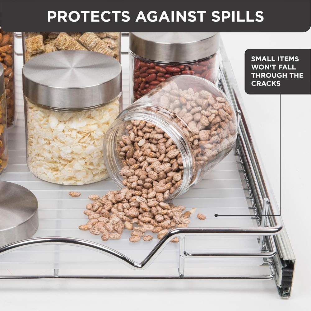 HOLDN' STORAGE Hard Plastic Liner for Pull Out Shelf, Fits Pull Out Cabinet O...