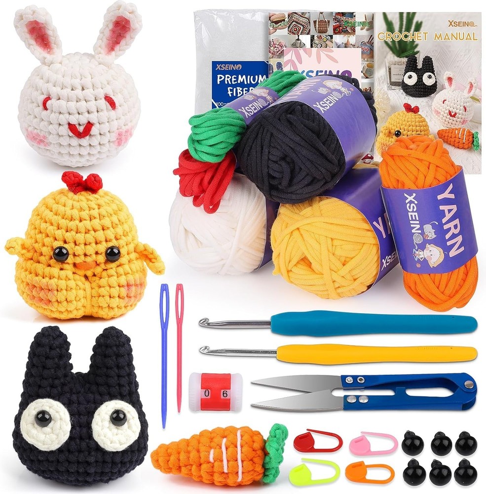 Beginner's Crochet Kit - Learn to Create Adorable Animals with Video Tutorials