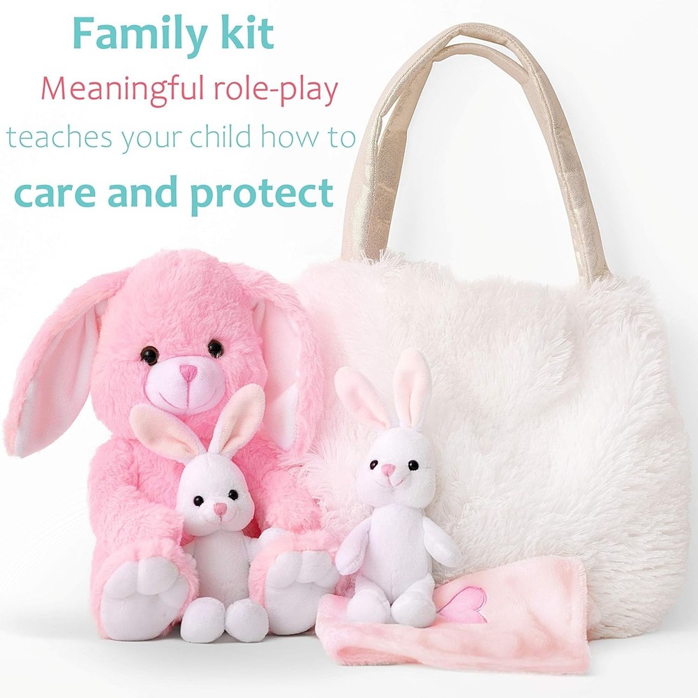 Large Bunny Toy Set for Imaginative Play