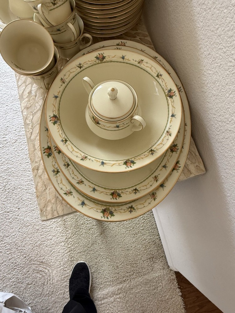 Noritake (Normandy Pattern) 12 Place Settings. 91 Pieces In Total