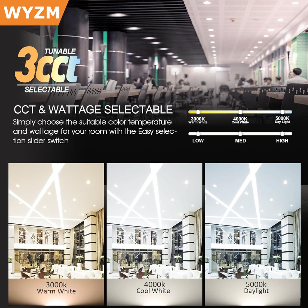 12Pack 6 Inch Ultra-Thin LED Recessed Ceiling Light,3000K/4000K/5000K Selectable