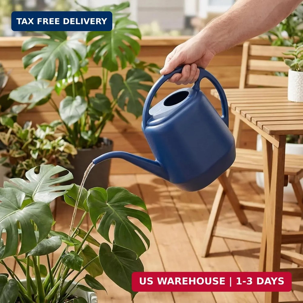 Fasmov Plastic Watering Can, Blue, 1-Gallon