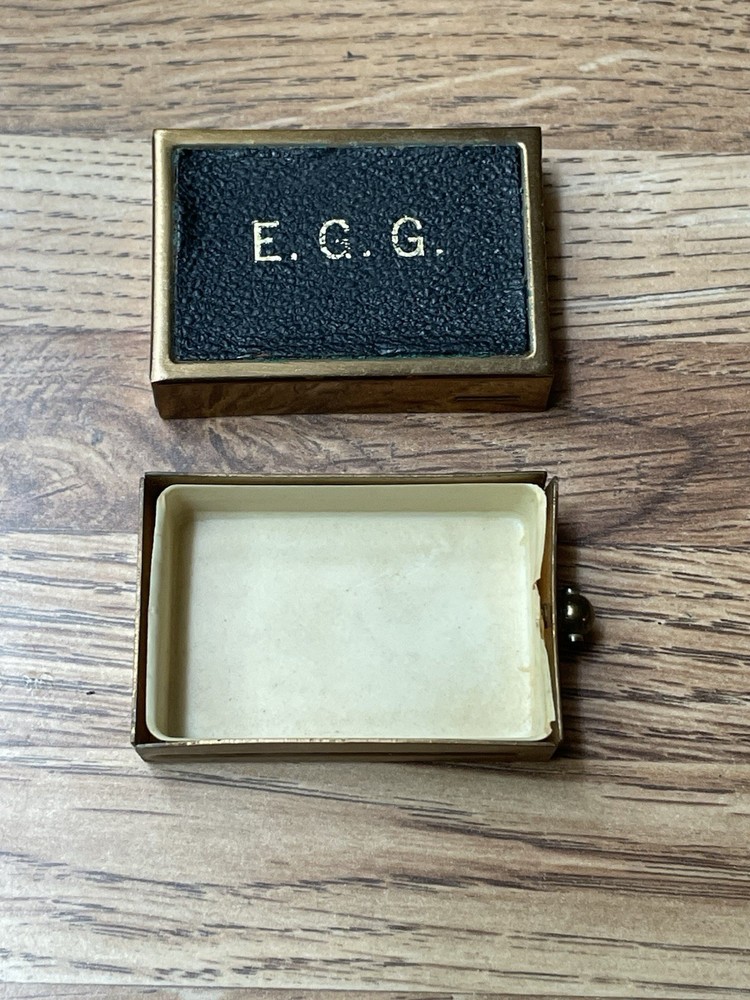 Vintage Brass Personalized Match Box Holder