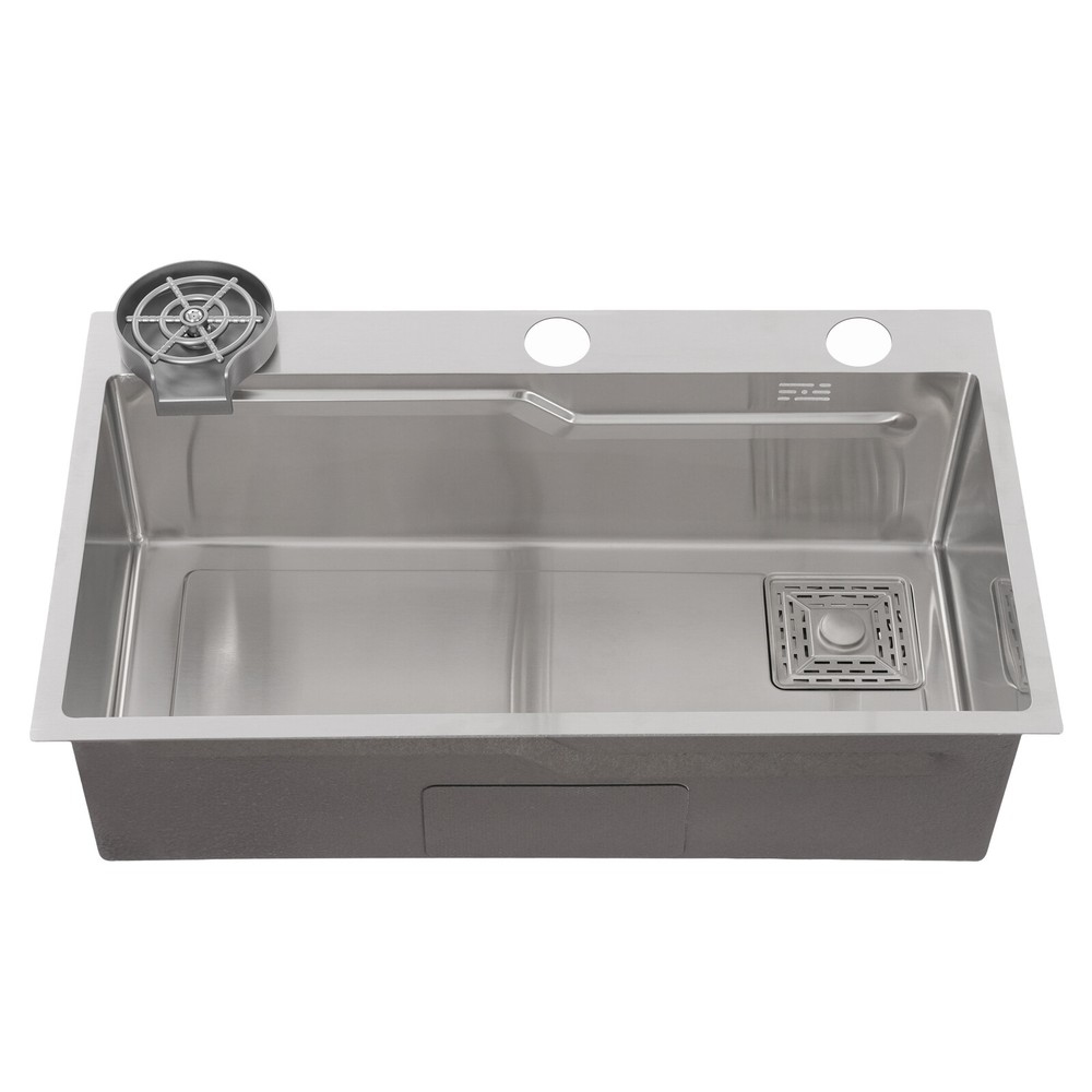 29.53-Inch Modern Undermount Kitchen Sink with Pull-Out Faucet & Cutting Board