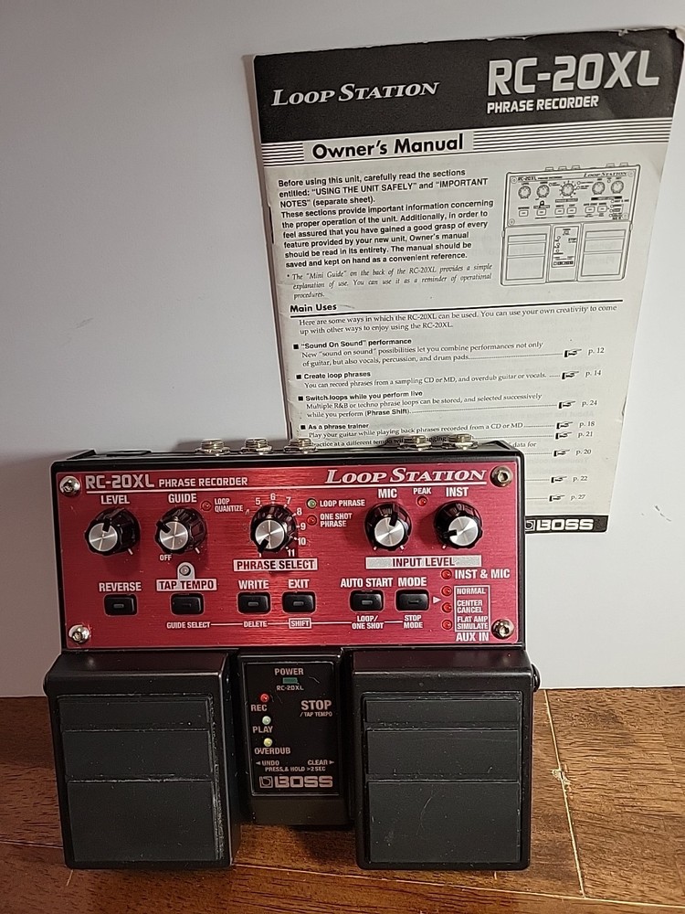 Boss RC-20XL Loop Station Phrase Recorder Sampler Guitar Effect & Owners Manual
