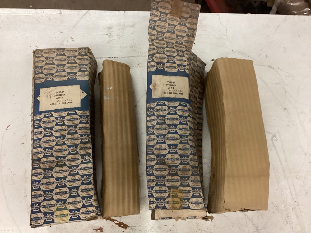 NOS Pair Triumph TR3A Front Bumper Guards 703047