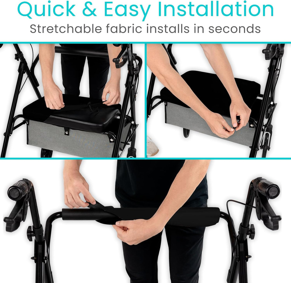 Vive Rollator Walker Seat and Backrest Covers - Removable and Washable Accessori