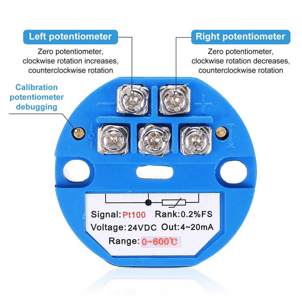 2PCS 4-20MA Temperature Sensor Transmitter Module PT100 Transmitter Module