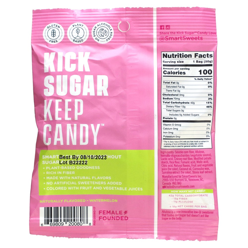 Sourmelon Bites, Watermelon, 1.8 oz (50 g)