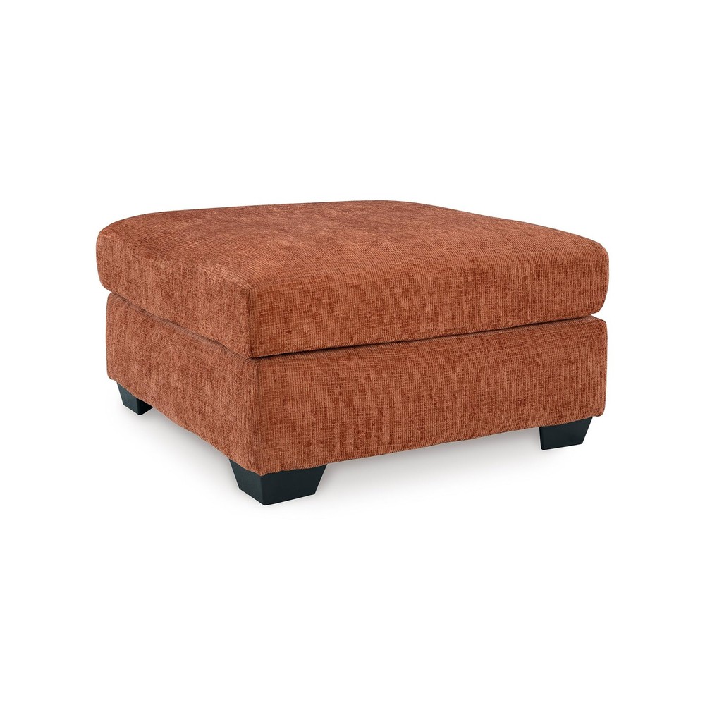 Aviemore Contemporary Oversized Accent Ottoman, Orange