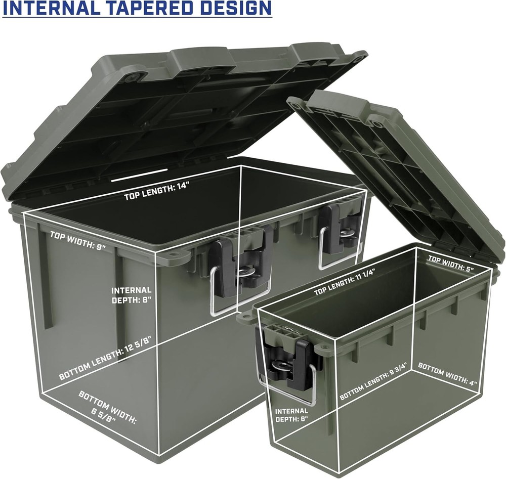 Stackable Storage Bins with Lockable Lids - 2-Pack Water-Resistant Containers