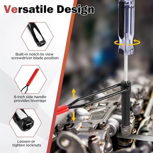 10mm Jam Nut Valve Adjustment Tool,Slotted Valve Adjusting Stud with 32 Pieces
