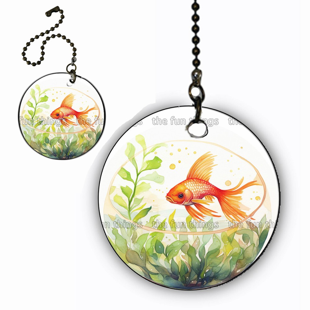 2x Gold Fish Mom Gift Ceiling Fan Lighting Pull Chain Extension Chain 4"+