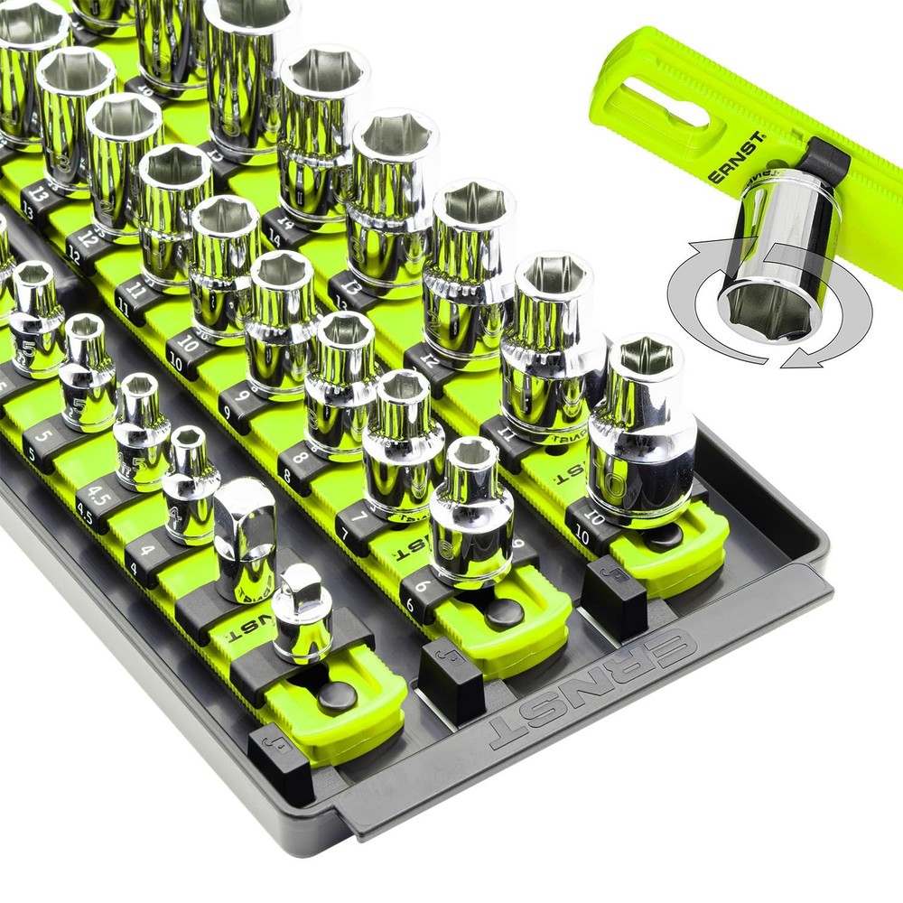 13Inch Socket Organizer  MultiDrive Tool Storage, High Visibility, USA Made