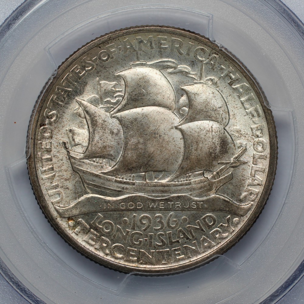 1936 Long Island Commemorative Silver Half Dollar PCGS MS65
