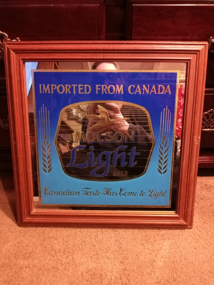 Molson Light Beer Framed pub Mirror
