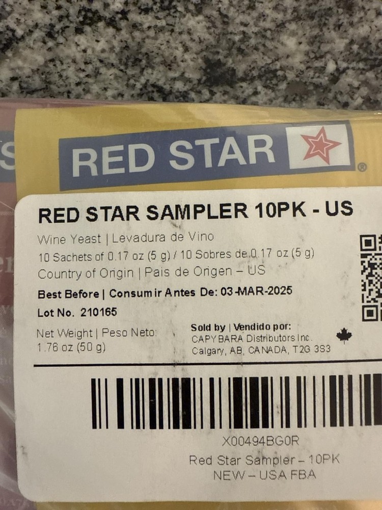 Red Star Sampler Wine Yeast (10 Pack) - Great for Making Wine Cider Mead Kombuch