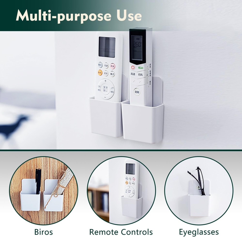 6 Pack Remote Control Holder Wall Mount Self Adhesive Media Controller Organizer