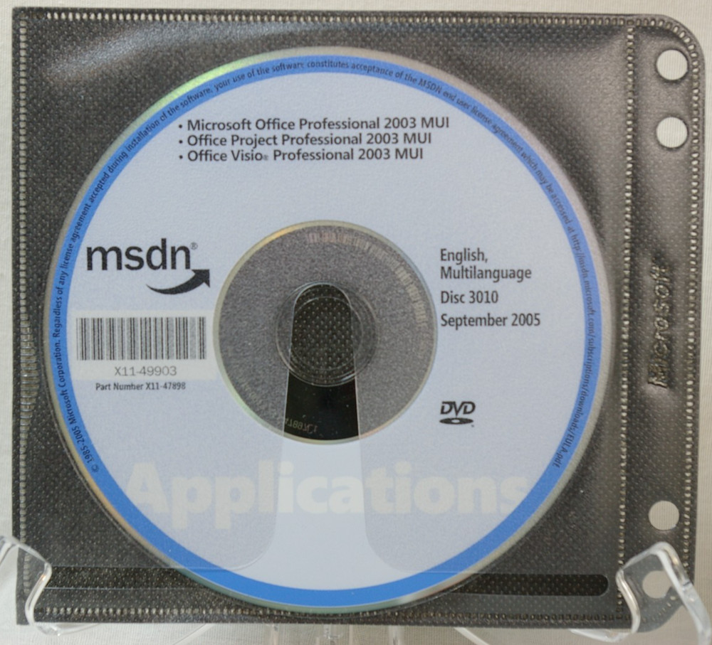 Microsoft Office Project Visio 2003 MUI MSDN Multilanguage DVD 3010 2005 Exc