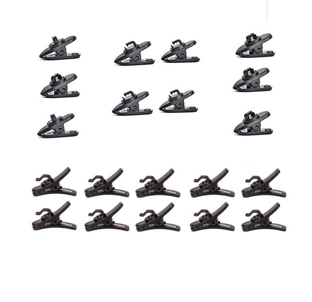 Cable fix Black Single Mount Tie-Clips Lapel Lavalier Microphone Headworn Cli...