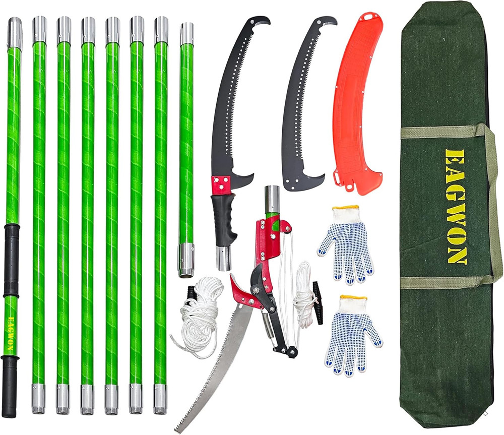 Versatile 7.3-27 Ft Extendable Manual Pole Saw for Effortless Pruning