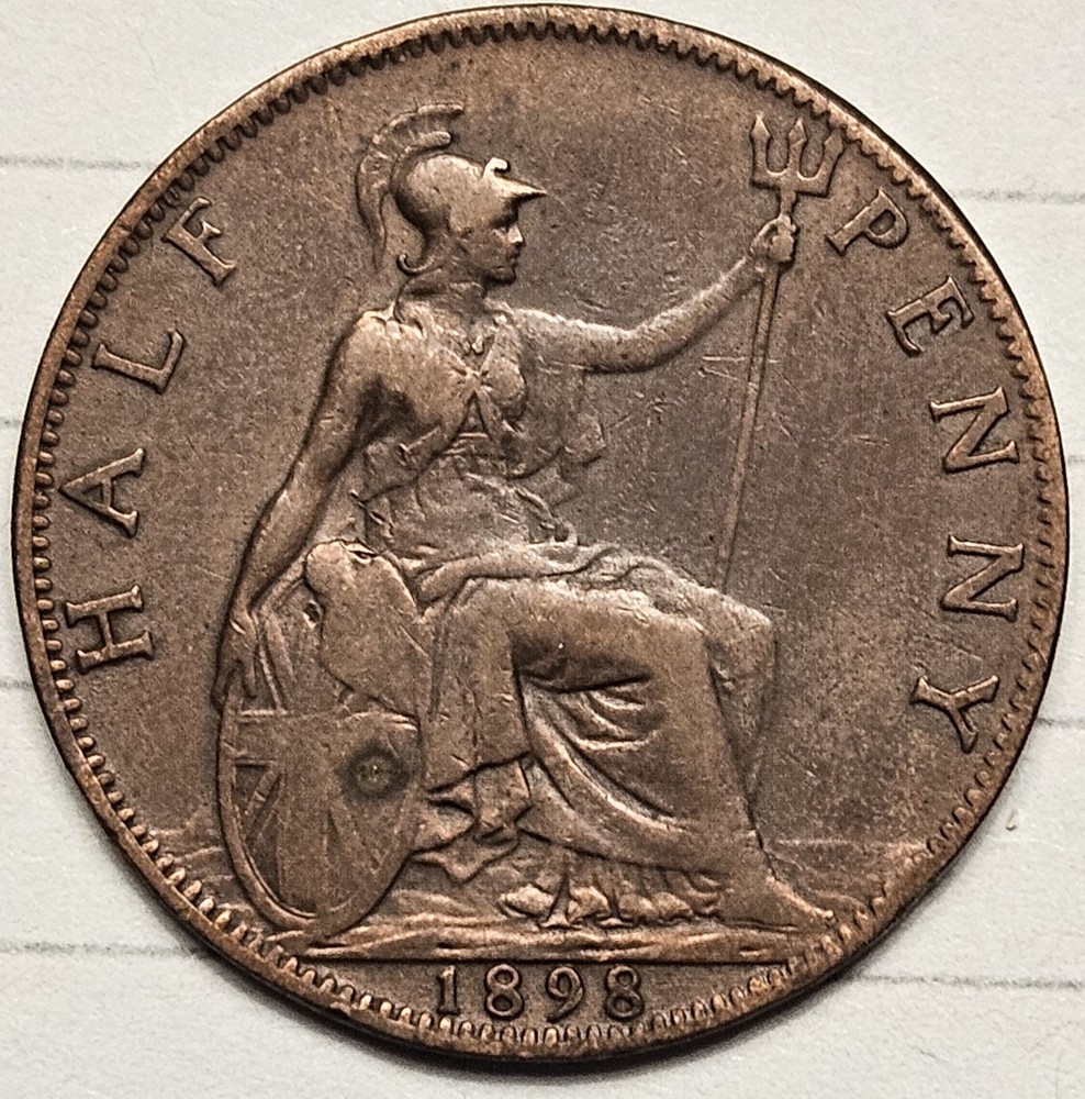1898 Great Britain Half Penny Coin