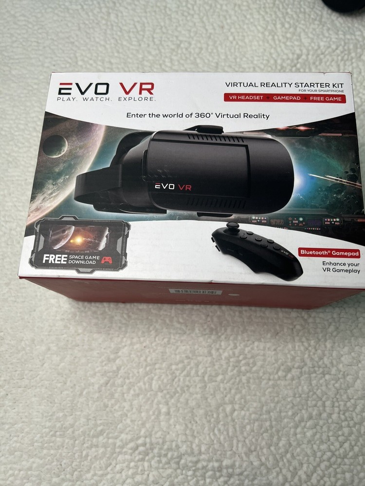 EVO VR Virtual Reality Smartphone VR Headset Starter Kit Bluetooth 360 Degree