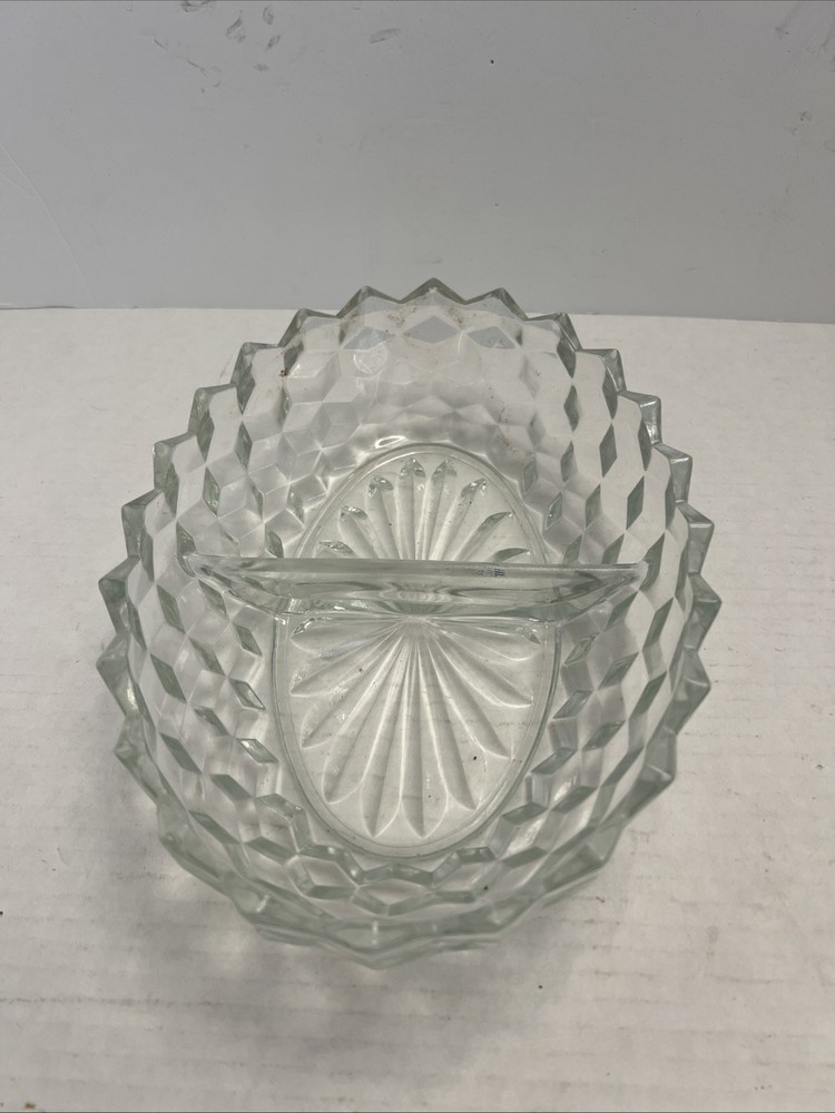 Glass Divided Candy Dish Or Nut Dish