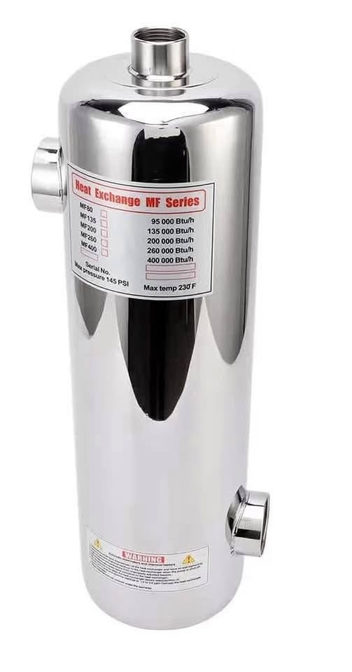 XWXLIJV Pool Heating Exchanger 60KW Stainless Steel Thermostatic