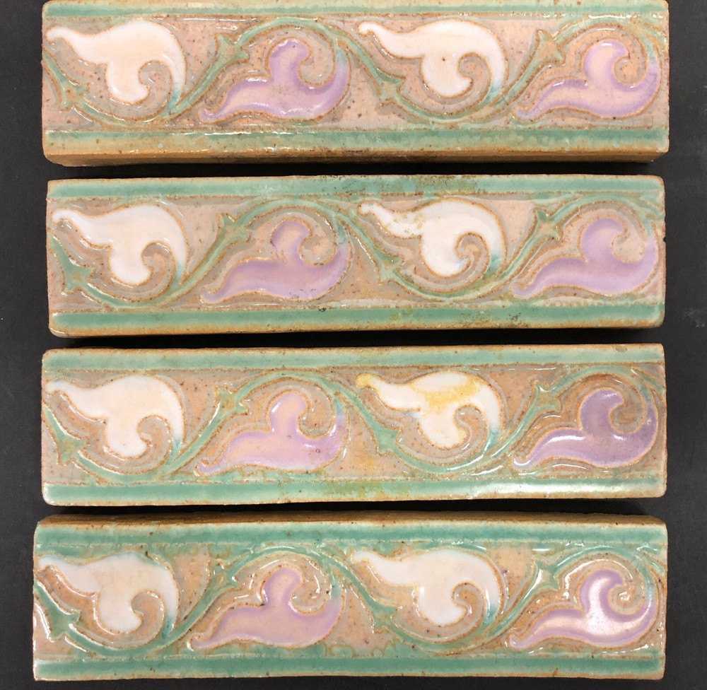 Vintage Border Tiles with Vine Pattern
