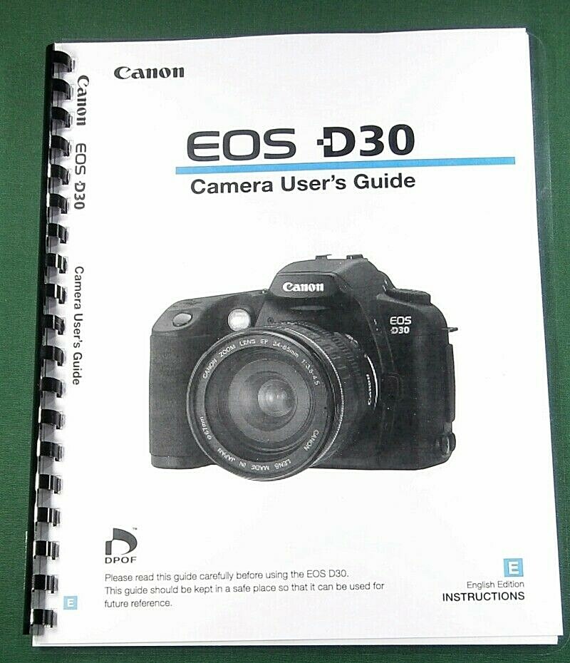 Canon PowerShot EOS D30 Instruction Manual: 151 Pages & Protective Cover