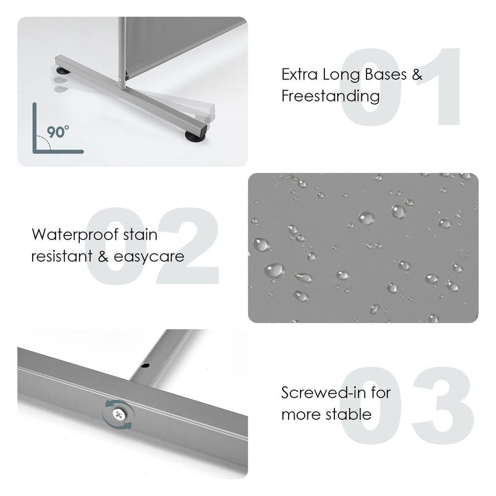 RANTILA Single Large Panel Room Divider, Privacy Screen 1 Panel, Grey