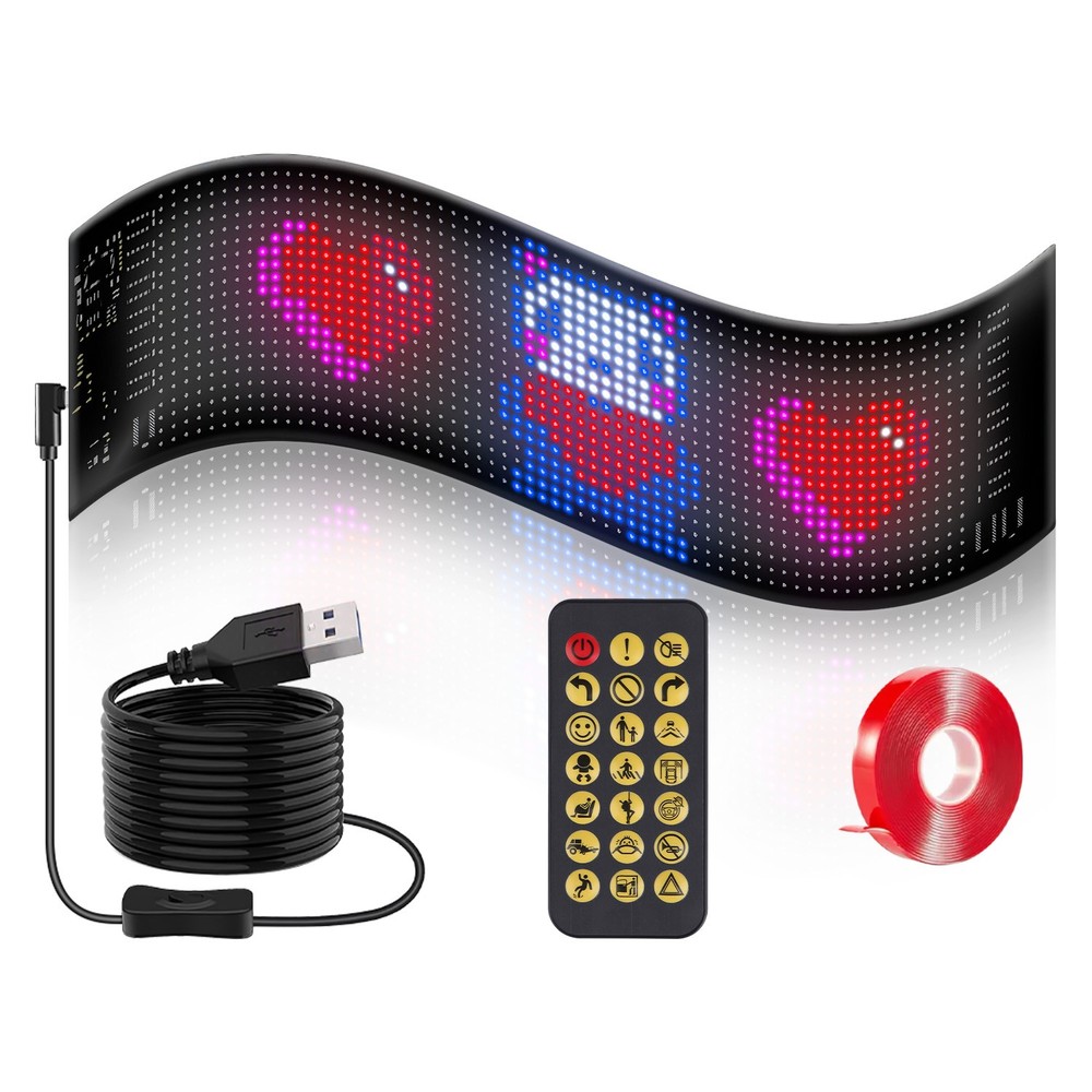2Pack 16x96 Matrix Devil Eyes Lights f/ Car Ultra-thin Programmable LED