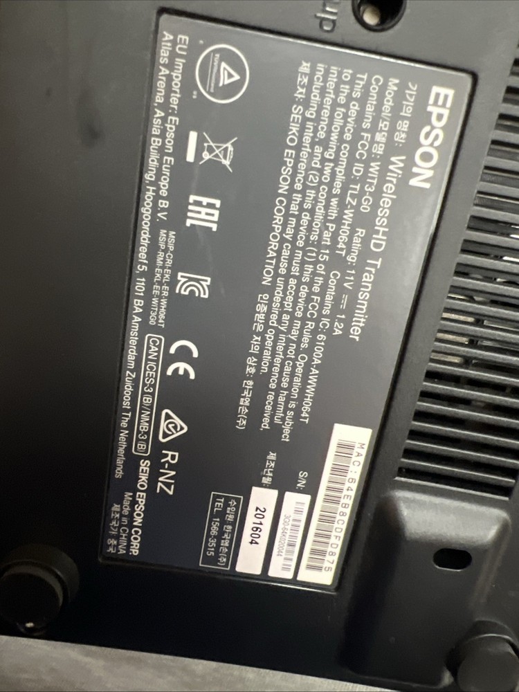 Epson Wireless HD Transmitter WIT3-G0 NO Power Adapter