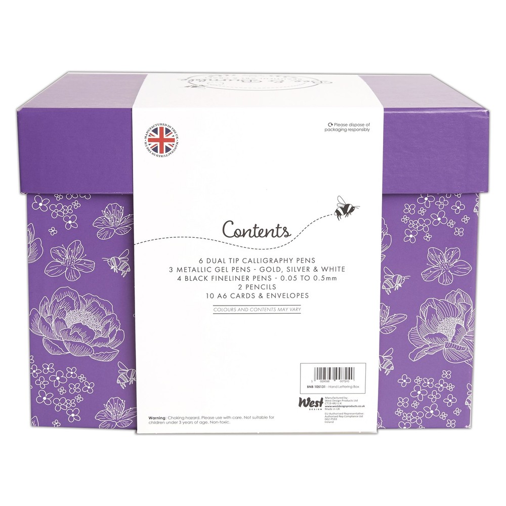 Bee & Bumble Hand Lettering Box, Multicoloured, Single Craft Kit Set