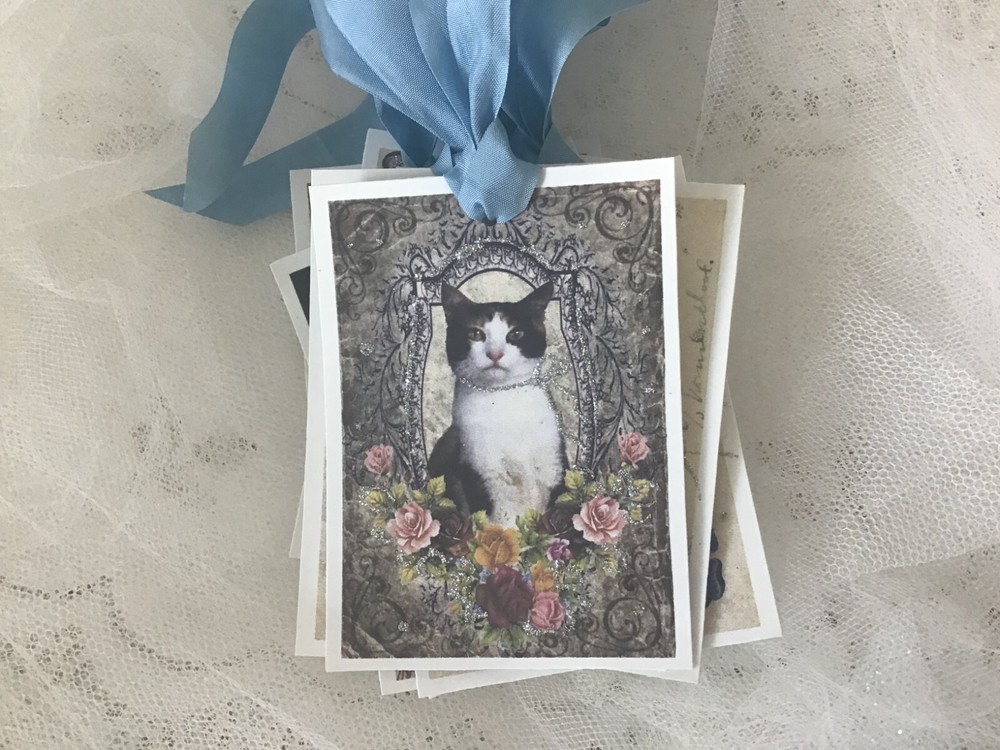 ~Adorable CATS GIFT TagS Glitter 8 ~