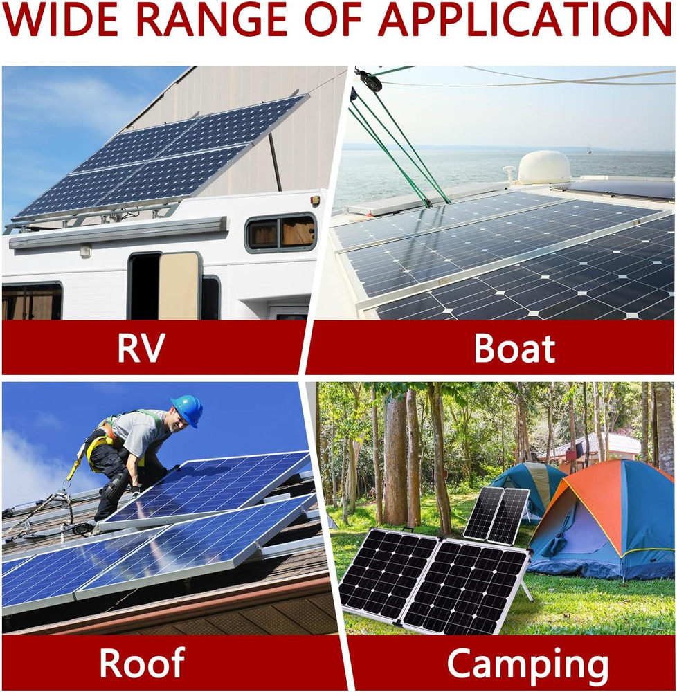 Solar Parallel Connectors for 2 Solar Panels Tool-Free MC4 Solar Cable Split...