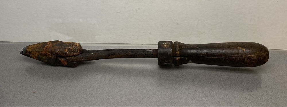 Antique Wood Handle Soldering Iron Copper Tip Blacksmith Tool Primitive