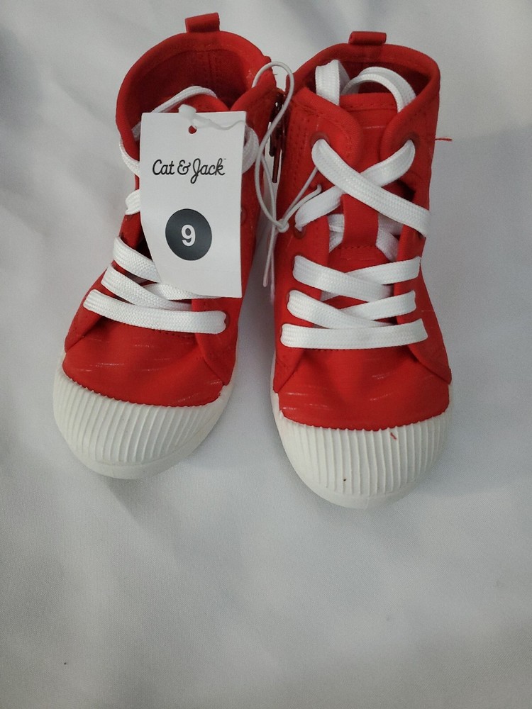 Cat & Jack Boys Red/Berk Shoes NWT Size 9