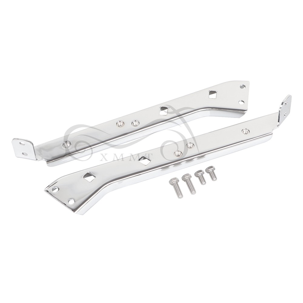 Chrome Left & Right Saddlebag Rail Support Brackets For Harley Touring 1985-2008