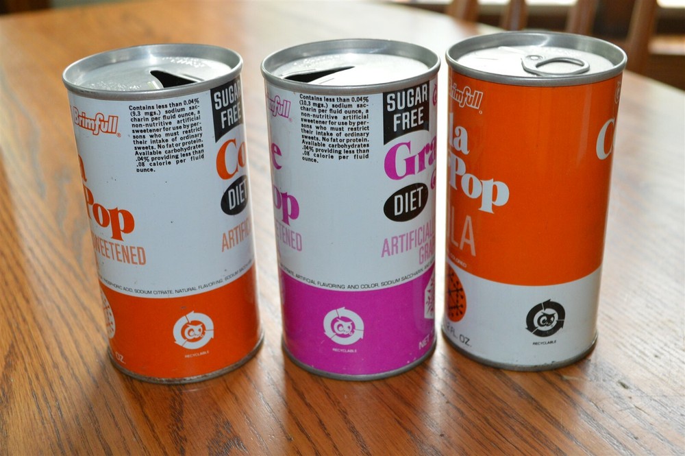 3 Different Red Owl Brimfull Pop Cans