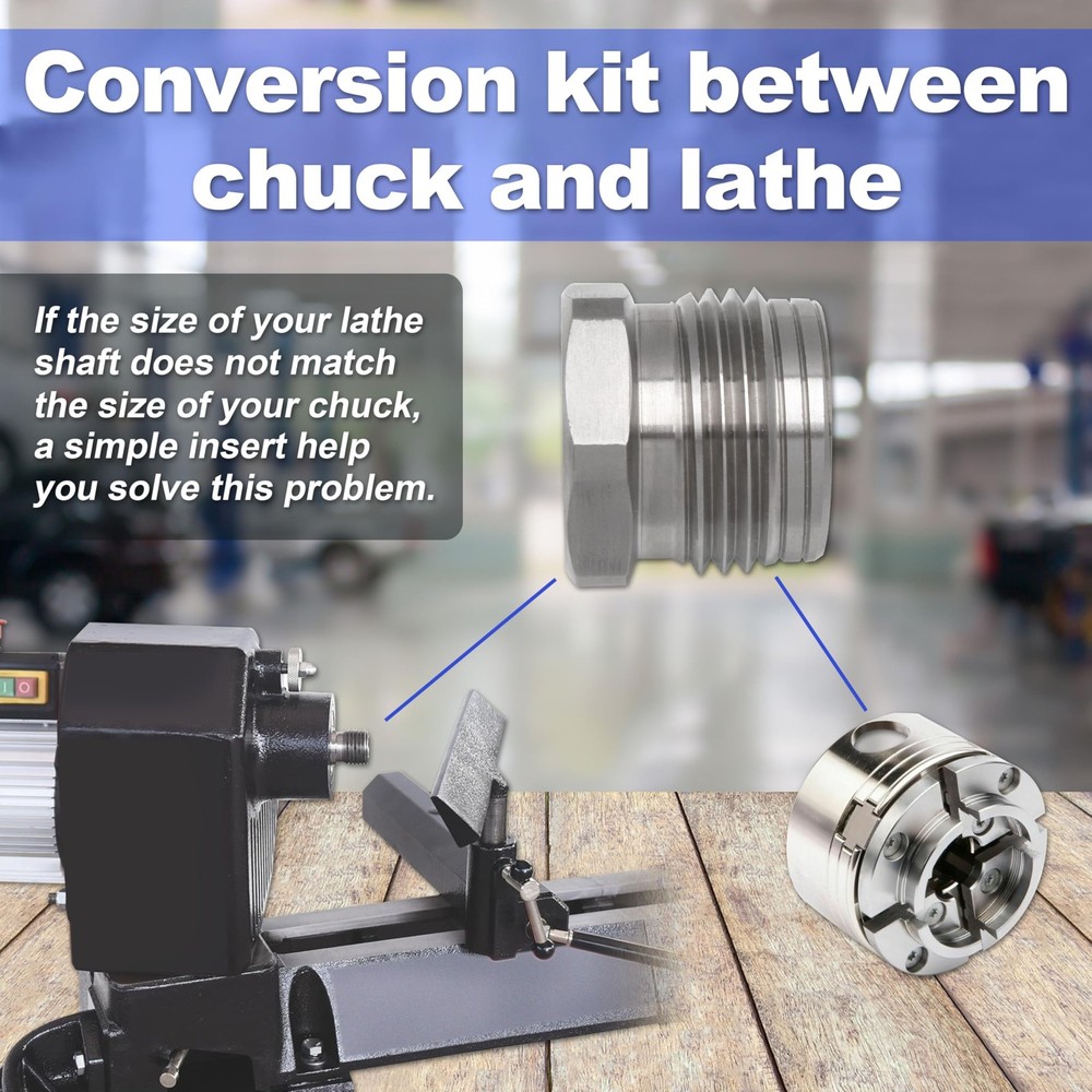 Thread Chuck Insert/Adapter Compatible with NOVA lathe External 38mm insert T...