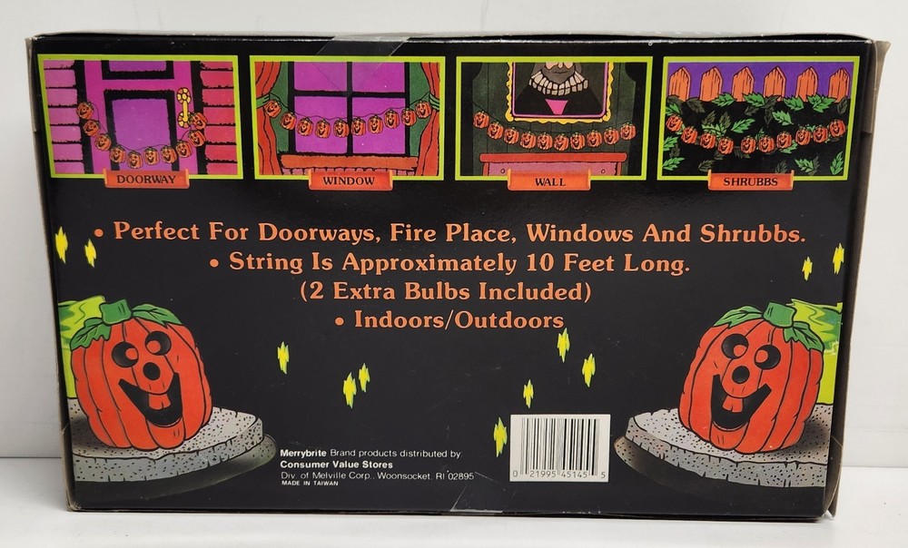 Halloween Electrified-Terrified Blow Mold String Light Set Of 10 New