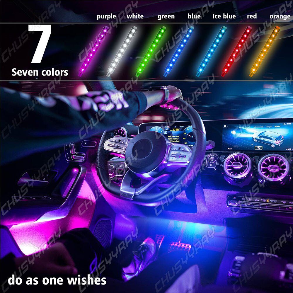 Car LED Strip Light Controller Car Interior cigarette lighter Atmosphere Lamp 4x