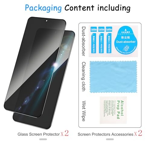 Privacy Screen Protector 2-Pack for Samsung S23 Plus/S23+ | Case Friendly &