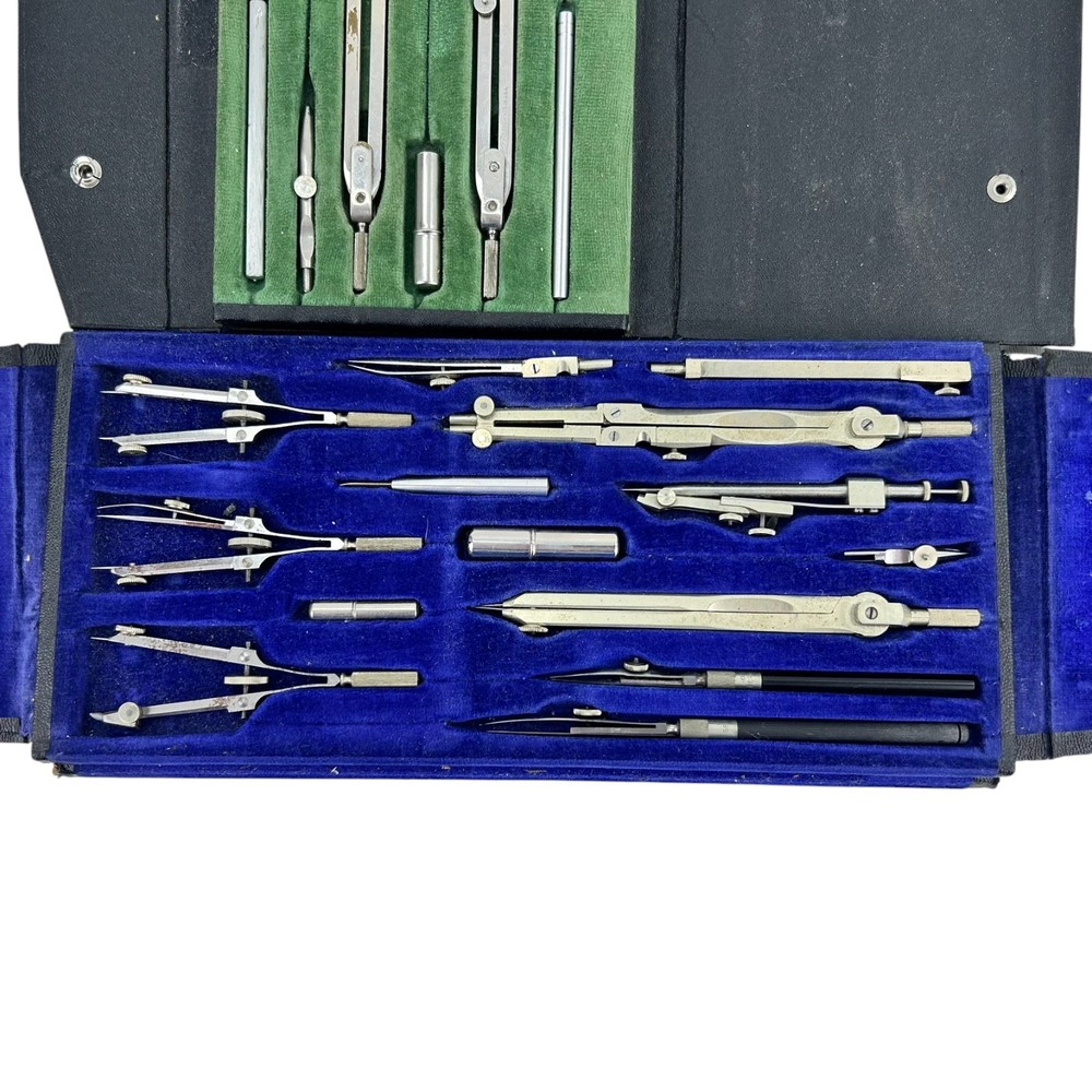2 Vintage Drafting Sets with Cases Alpha 714 and Compass 801?