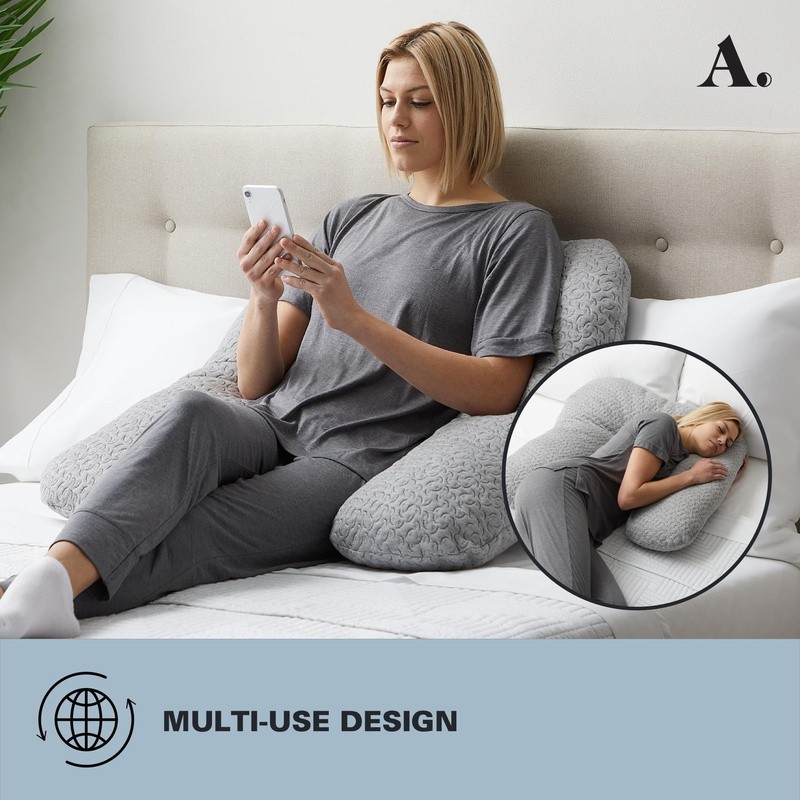 Wrap Around Oversized Pillow Antimicrobial Down Alternative Sleep Support New