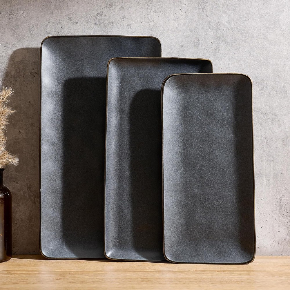 Serving Platter Rectangular 15.67/14.1/12.6inch Serving Dishes Entertaining