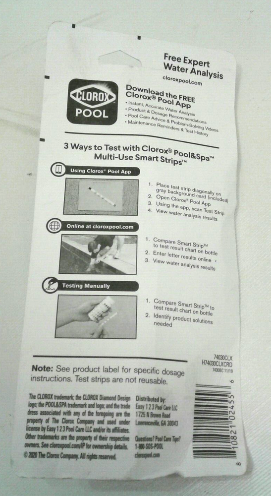 Clorox Pool&Spa Multi Use Smart Testing Strips (30 Strips)