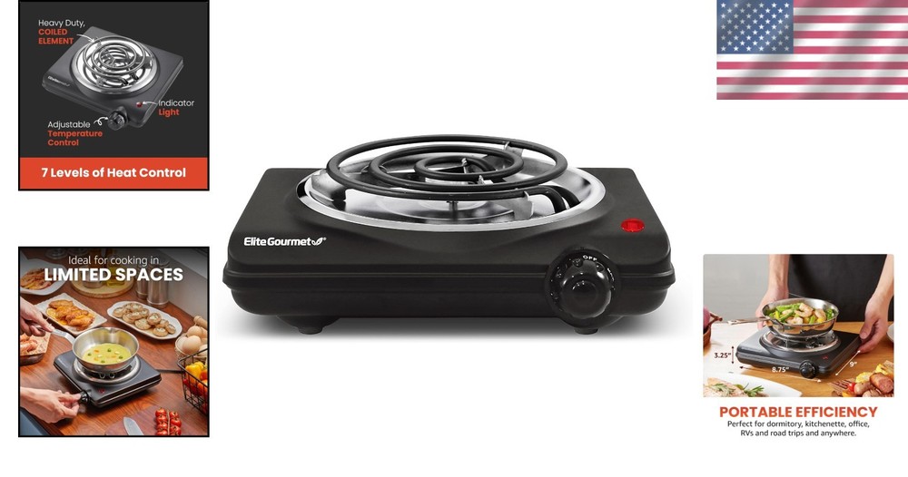 Compact and Efficient Single Coiled Burner - Perfect for Office and Camping